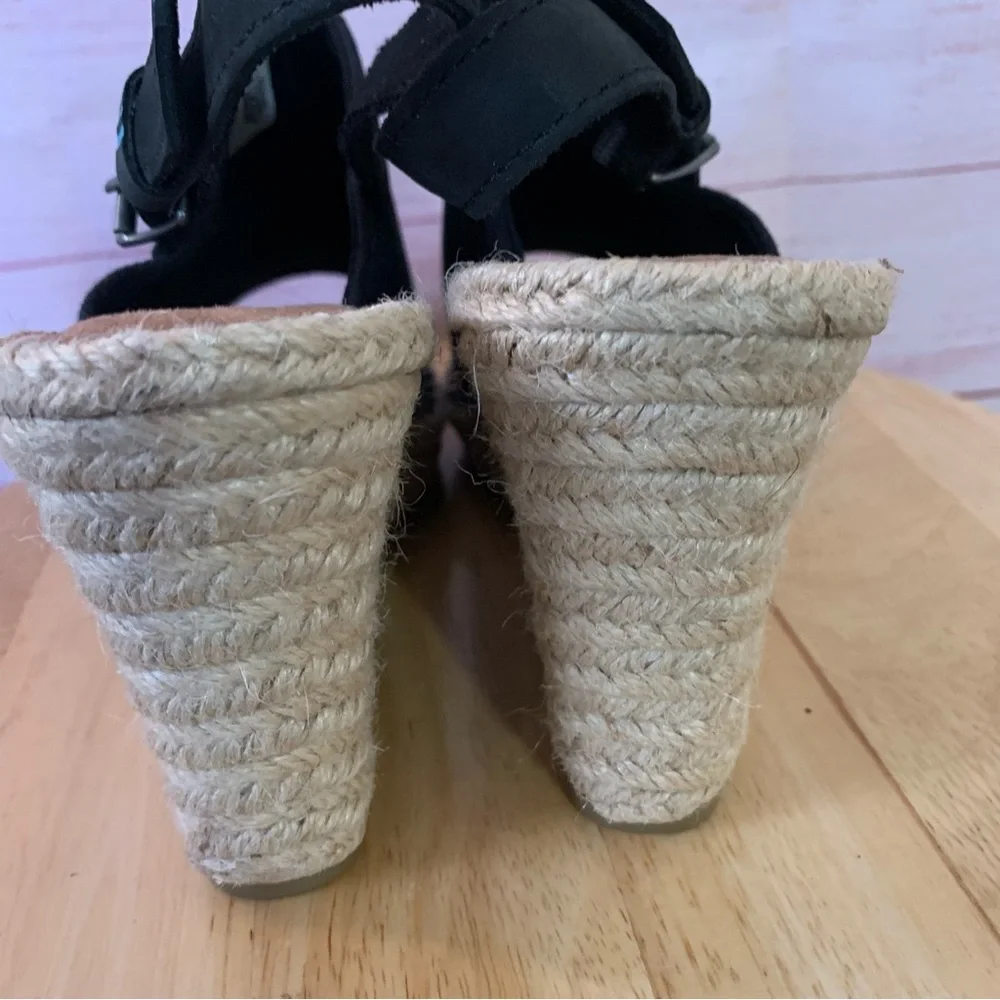 Toms Black Monica Sling Back Espadrilles Sandals Size‎ 8